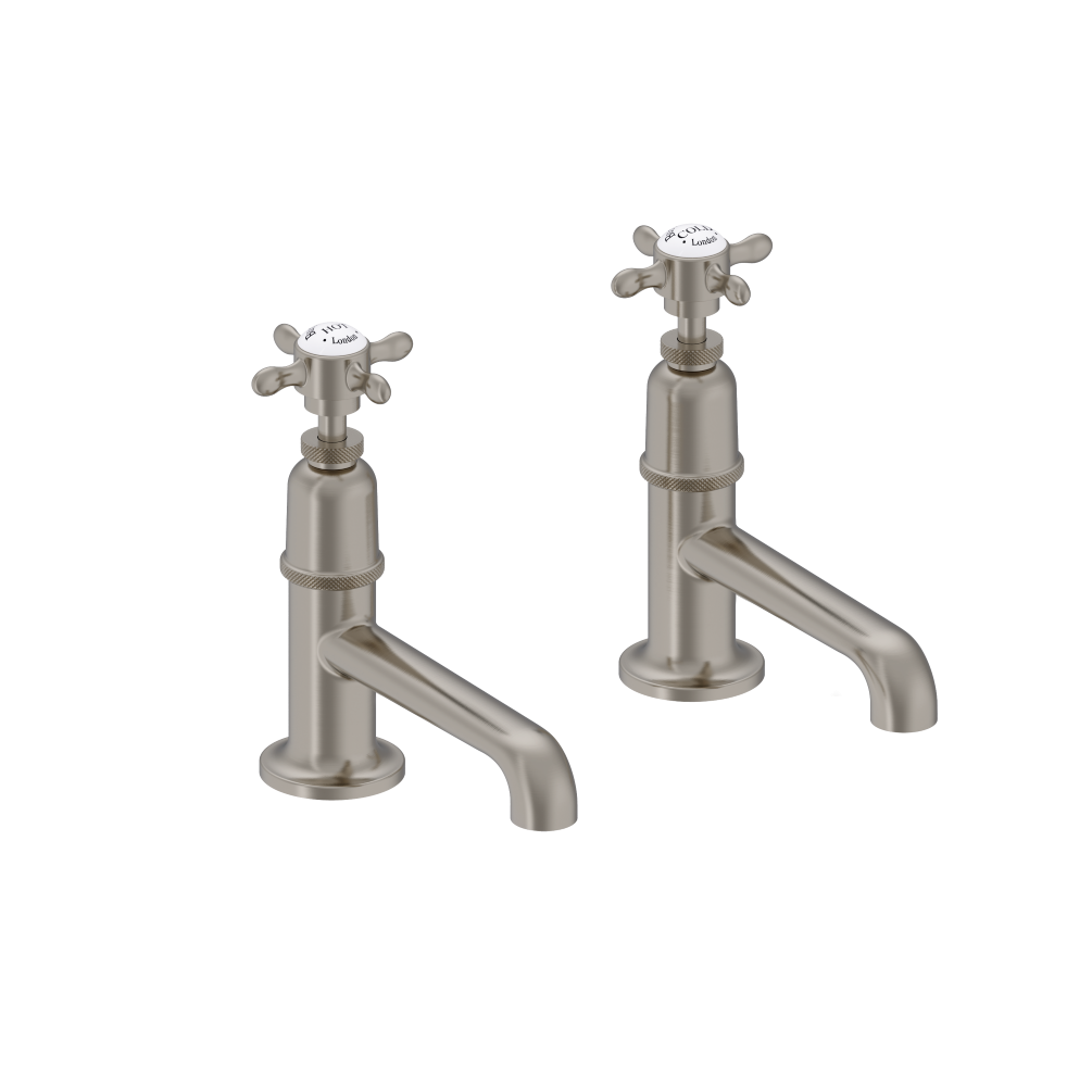 Cut out image of Burlington Guild Nickel Basin Long Nose Pillar Tap